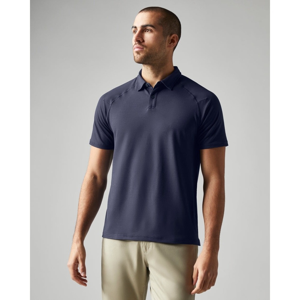 Rhone Delta Polo Shirt Mens Small Navy Blue Performance Mesh Golf Stretch